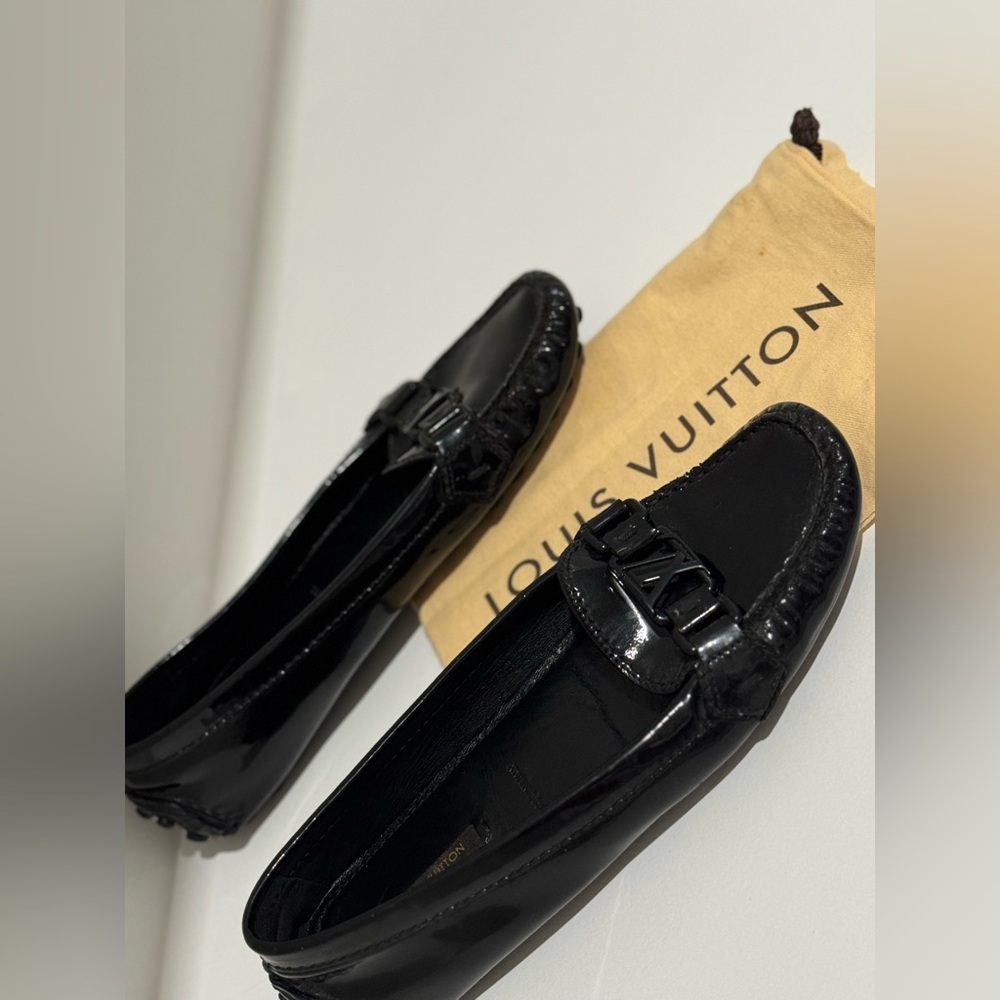 Louis Vuitton black Patent Leather Oxford Loafers Size 38-39 - Picture 3 of 10